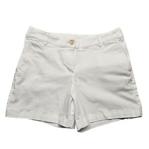 Tommy Bahama Chino Shorts Womens 8 White Stretch Cotton Tencel Casual Summer